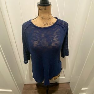 cute blue long sleeve sweater. see through so wear something underneath!